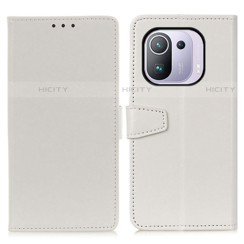 Coque Portefeuille Livre Cuir Etui Clapet A06D pour Xiaomi Mi 11 Pro 5G Blanc Plus