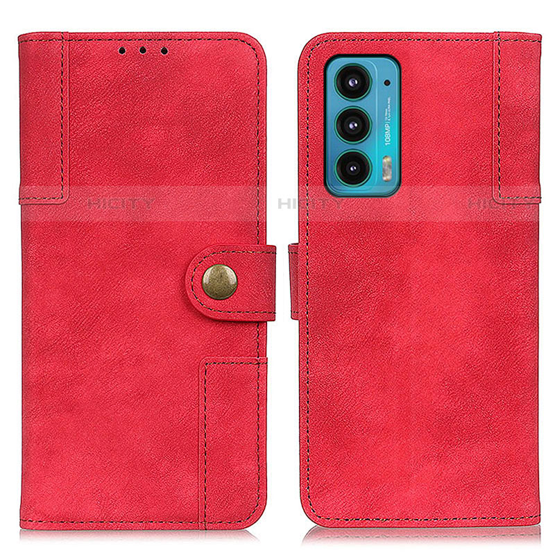 Coque Portefeuille Livre Cuir Etui Clapet A07D pour Motorola Moto Edge 20 5G Rouge Plus