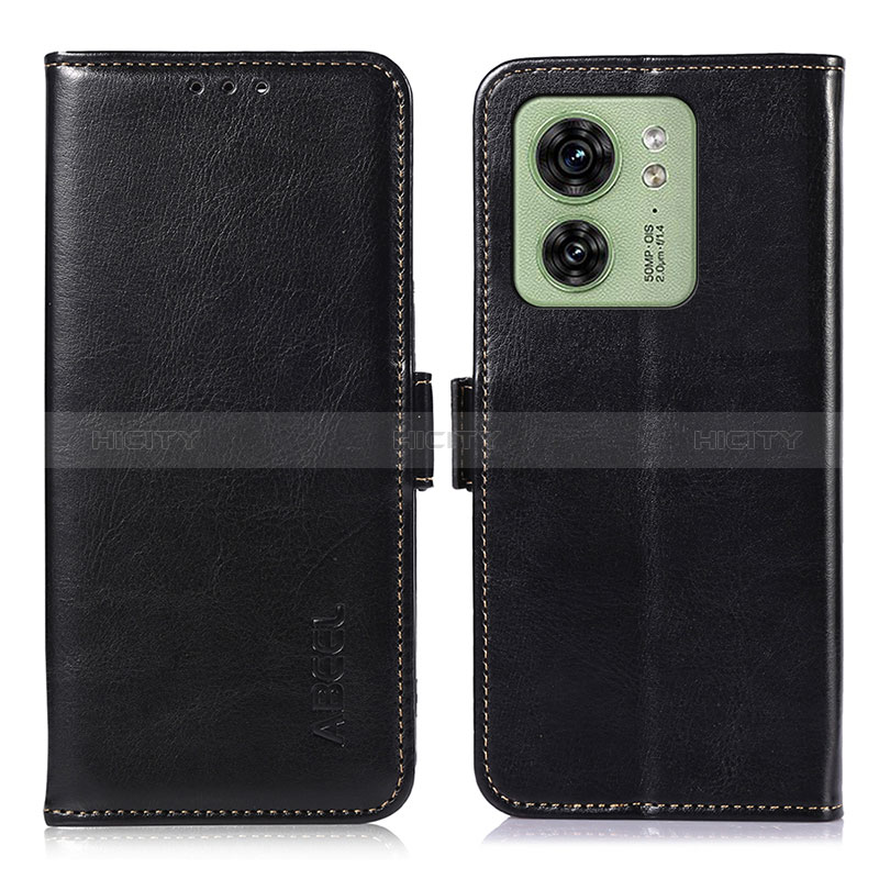 Coque Portefeuille Livre Cuir Etui Clapet A07D pour Motorola Moto Edge (2023) 5G Noir Plus