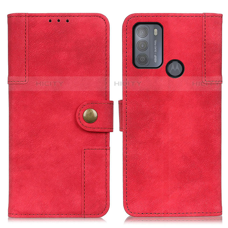 Coque Portefeuille Livre Cuir Etui Clapet A07D pour Motorola Moto G50 Rouge Plus