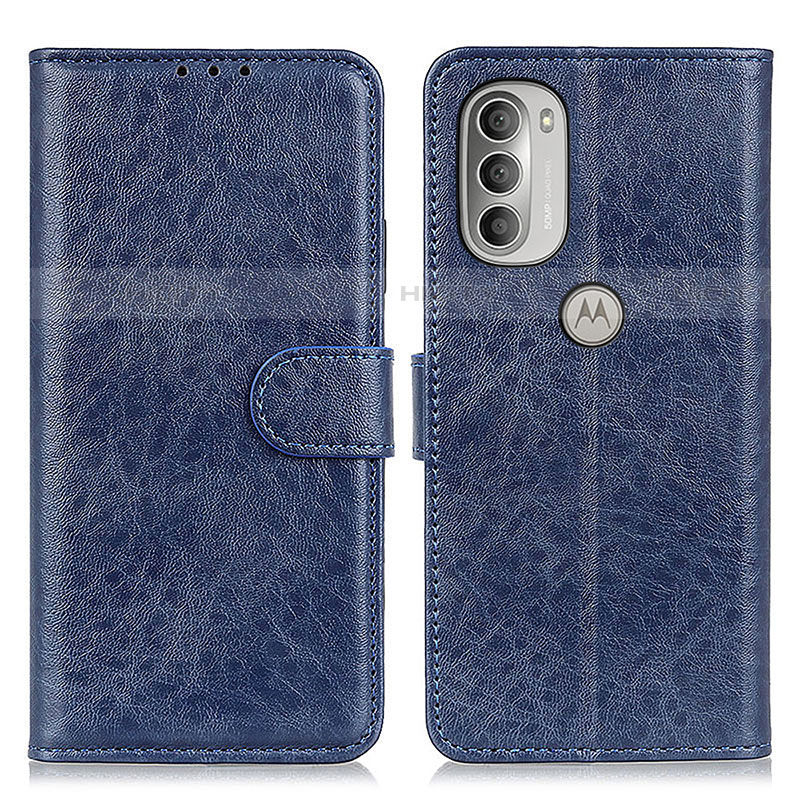 Coque Portefeuille Livre Cuir Etui Clapet A07D pour Motorola Moto G51 5G Bleu Plus