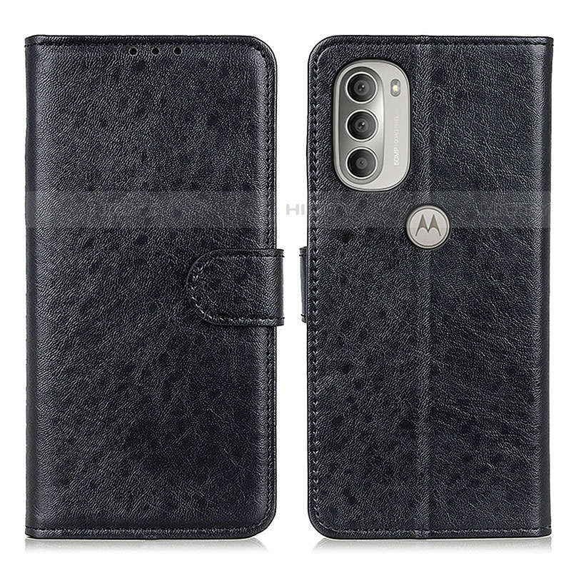 Coque Portefeuille Livre Cuir Etui Clapet A07D pour Motorola Moto G51 5G Noir Plus