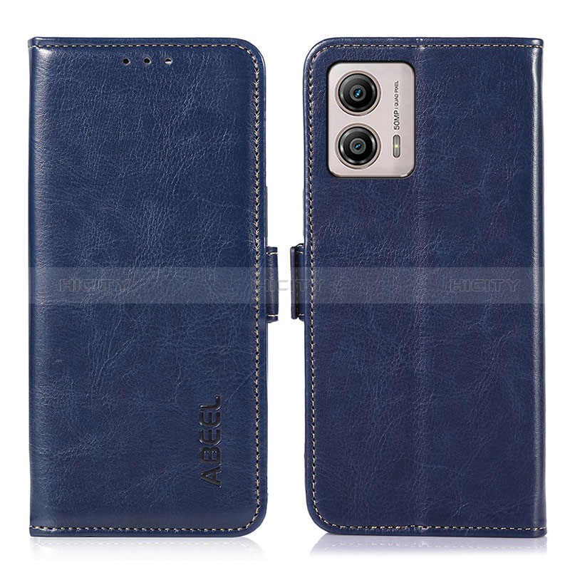 Coque Portefeuille Livre Cuir Etui Clapet A07D pour Motorola Moto G53j 5G Bleu Plus