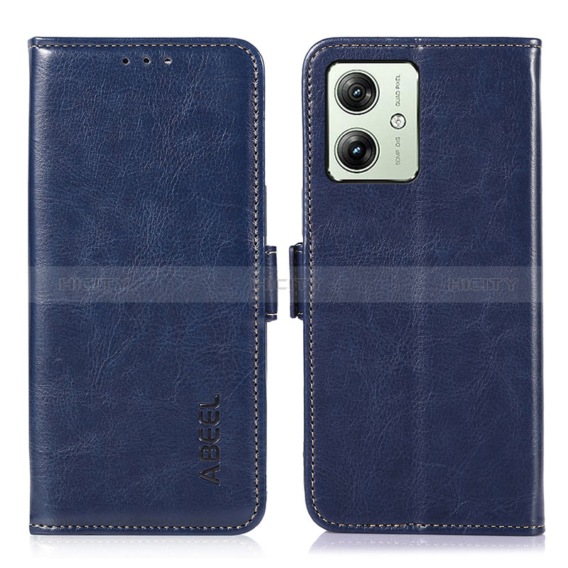 Coque Portefeuille Livre Cuir Etui Clapet A07D pour Motorola Moto G54 5G Bleu Plus