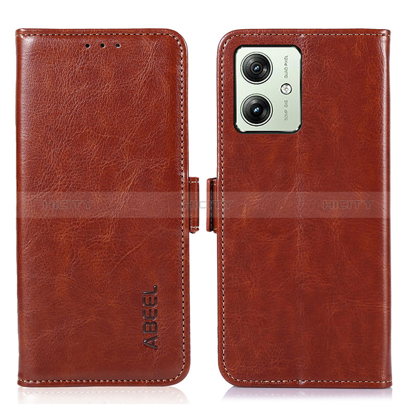 Coque Portefeuille Livre Cuir Etui Clapet A07D pour Motorola Moto G54 5G Marron Plus