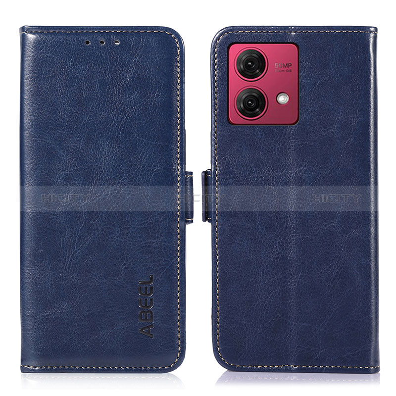 Coque Portefeuille Livre Cuir Etui Clapet A07D pour Motorola Moto G84 5G Bleu Plus