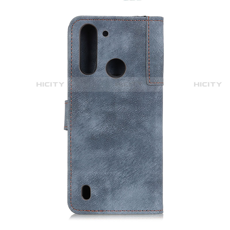 Coque Portefeuille Livre Cuir Etui Clapet A07D pour Motorola Moto One Fusion Bleu Plus