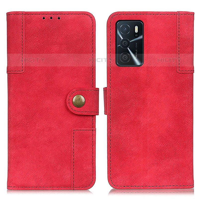 Coque Portefeuille Livre Cuir Etui Clapet A07D pour Oppo A16s Rouge Plus