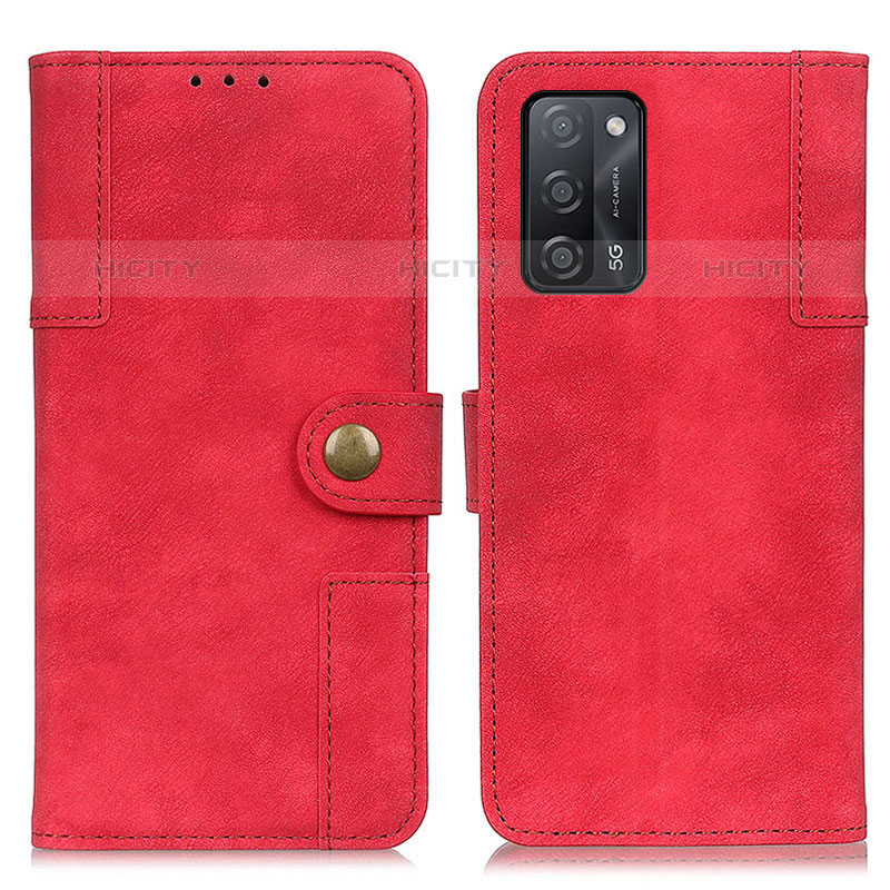 Coque Portefeuille Livre Cuir Etui Clapet A07D pour Oppo A53s 5G Rouge Plus