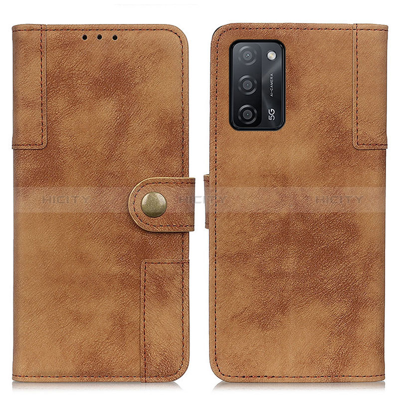 Coque Portefeuille Livre Cuir Etui Clapet A07D pour Oppo A56 5G Marron Plus