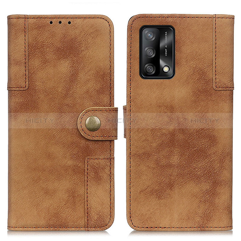 Coque Portefeuille Livre Cuir Etui Clapet A07D pour Oppo A95 4G Marron Plus