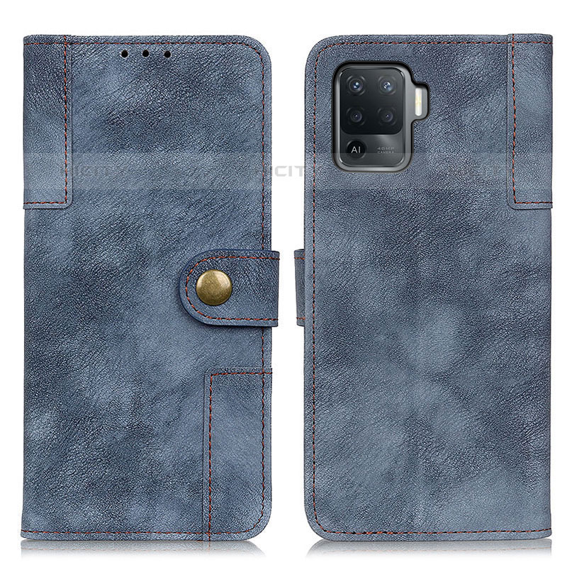 Coque Portefeuille Livre Cuir Etui Clapet A07D pour Oppo Reno5 F Bleu Plus