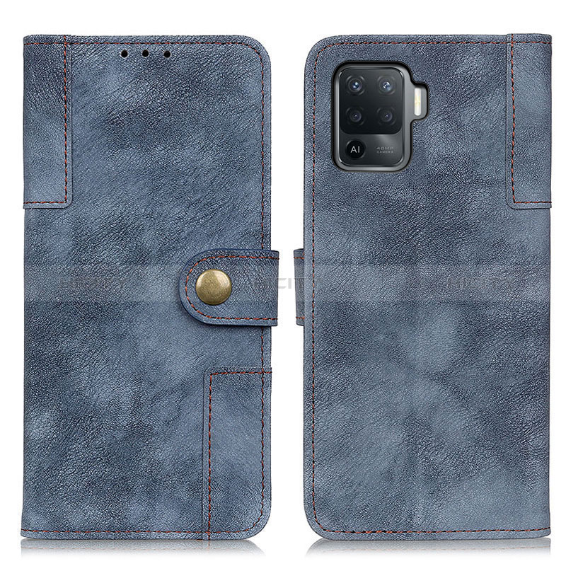 Coque Portefeuille Livre Cuir Etui Clapet A07D pour Oppo Reno5 Lite Bleu Plus