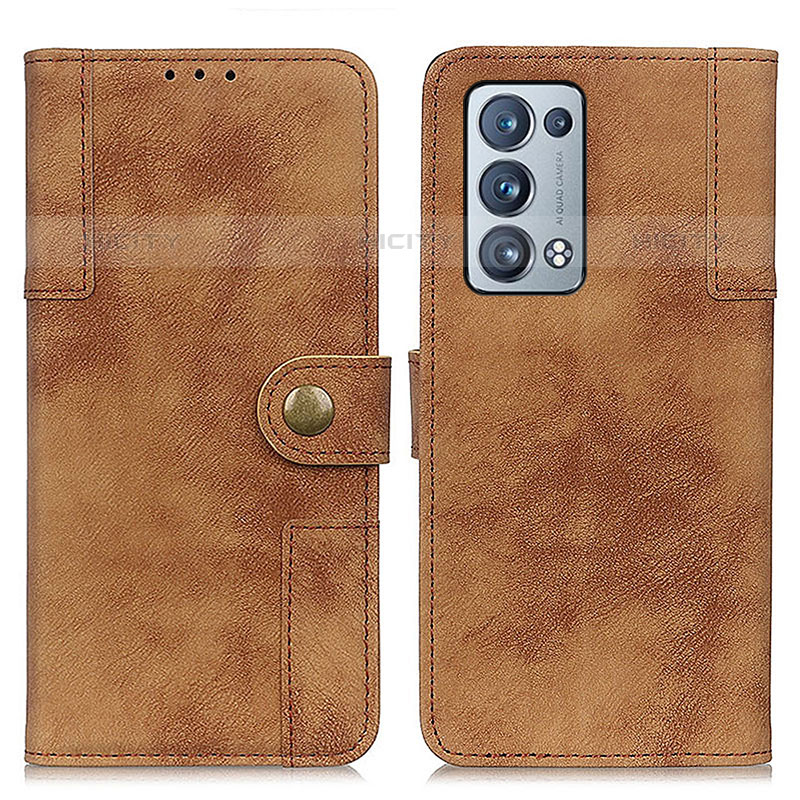 Coque Portefeuille Livre Cuir Etui Clapet A07D pour Oppo Reno6 Pro 5G Marron Plus