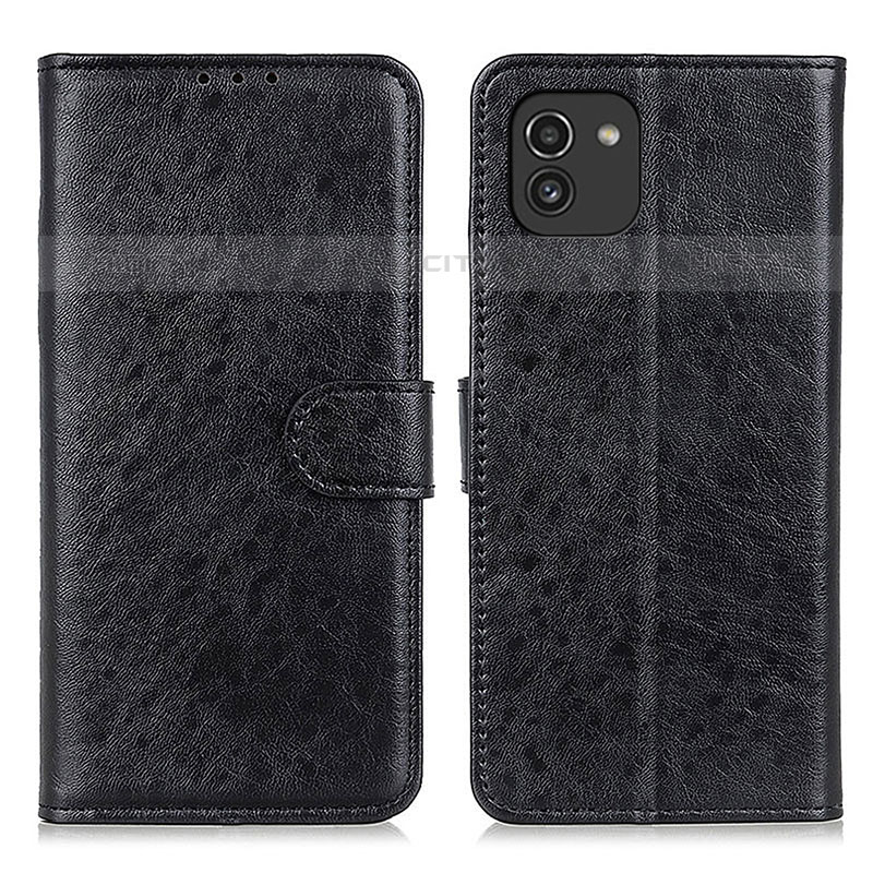 Coque Portefeuille Livre Cuir Etui Clapet A07D pour Samsung Galaxy A03 Noir Plus