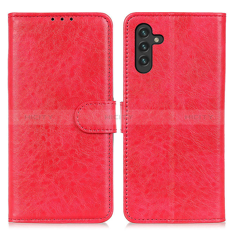 Coque Portefeuille Livre Cuir Etui Clapet A07D pour Samsung Galaxy A04s Rouge Plus