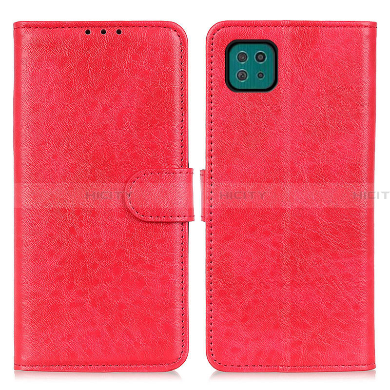 Coque Portefeuille Livre Cuir Etui Clapet A07D pour Samsung Galaxy A22 5G Rouge Plus