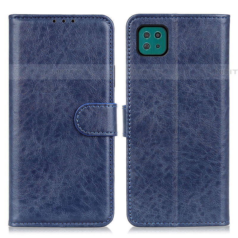 Coque Portefeuille Livre Cuir Etui Clapet A07D pour Samsung Galaxy F42 5G Bleu Plus