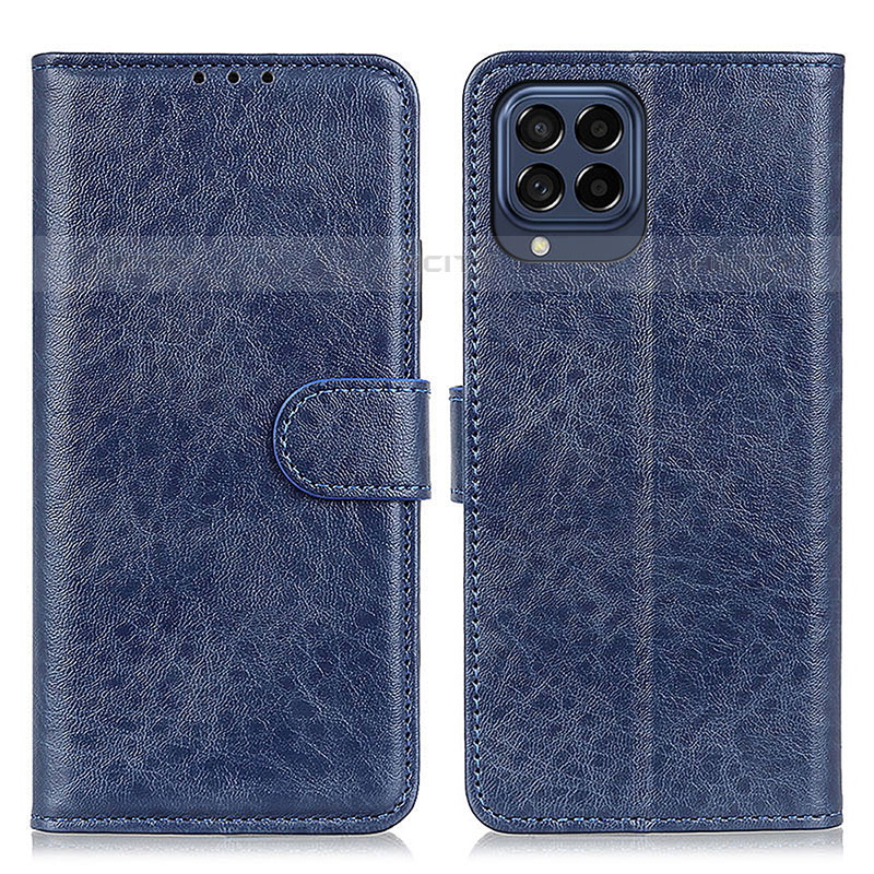 Coque Portefeuille Livre Cuir Etui Clapet A07D pour Samsung Galaxy M53 5G Bleu Plus