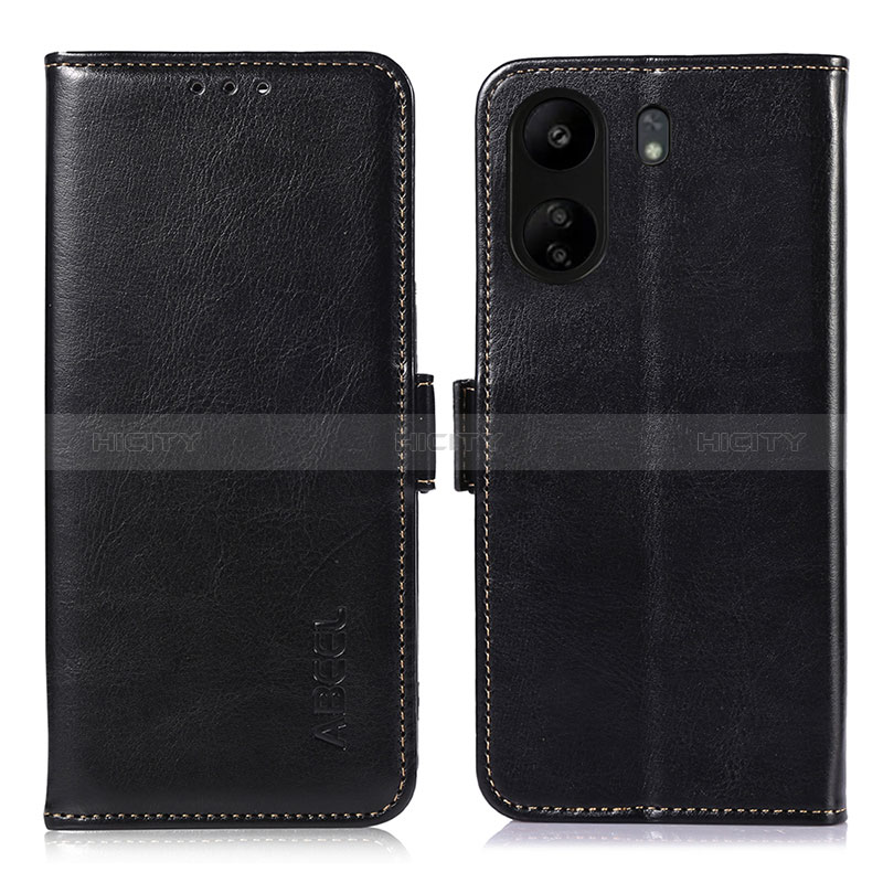 Coque Portefeuille Livre Cuir Etui Clapet A07D pour Xiaomi Poco C65 Noir Plus