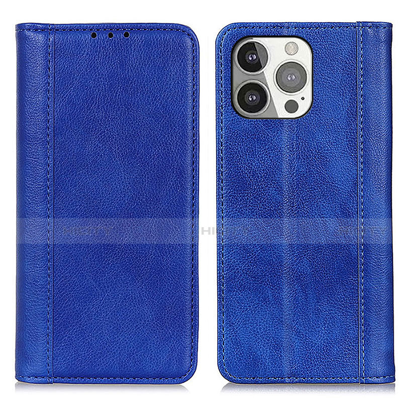 Coque Portefeuille Livre Cuir Etui Clapet A08 pour Apple iPhone 14 Pro Bleu Plus