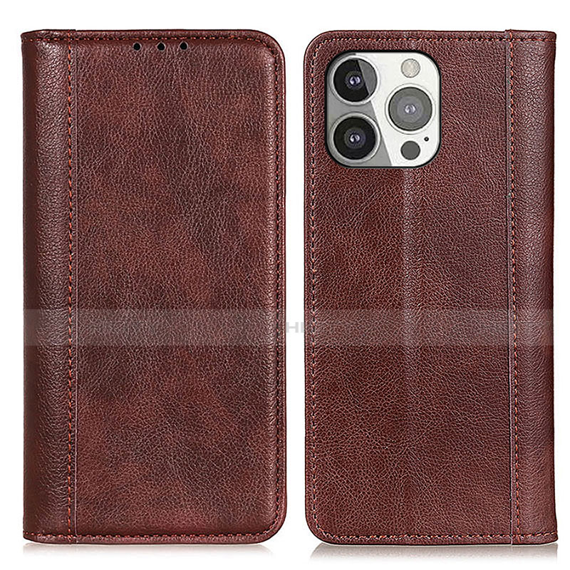 Coque Portefeuille Livre Cuir Etui Clapet A08 pour Apple iPhone 14 Pro Marron Plus