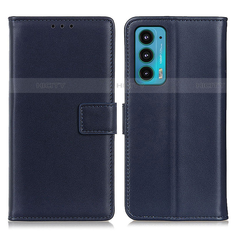 Coque Portefeuille Livre Cuir Etui Clapet A08D pour Motorola Moto Edge 20 5G Bleu Plus