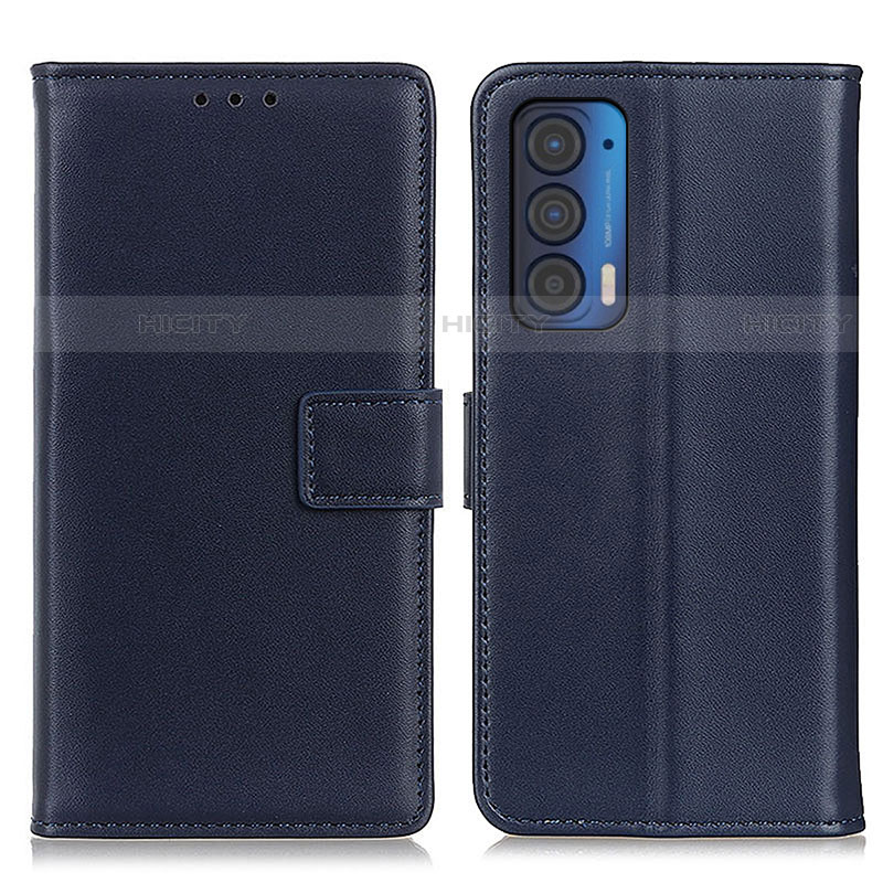 Coque Portefeuille Livre Cuir Etui Clapet A08D pour Motorola Moto Edge (2021) 5G Bleu Plus