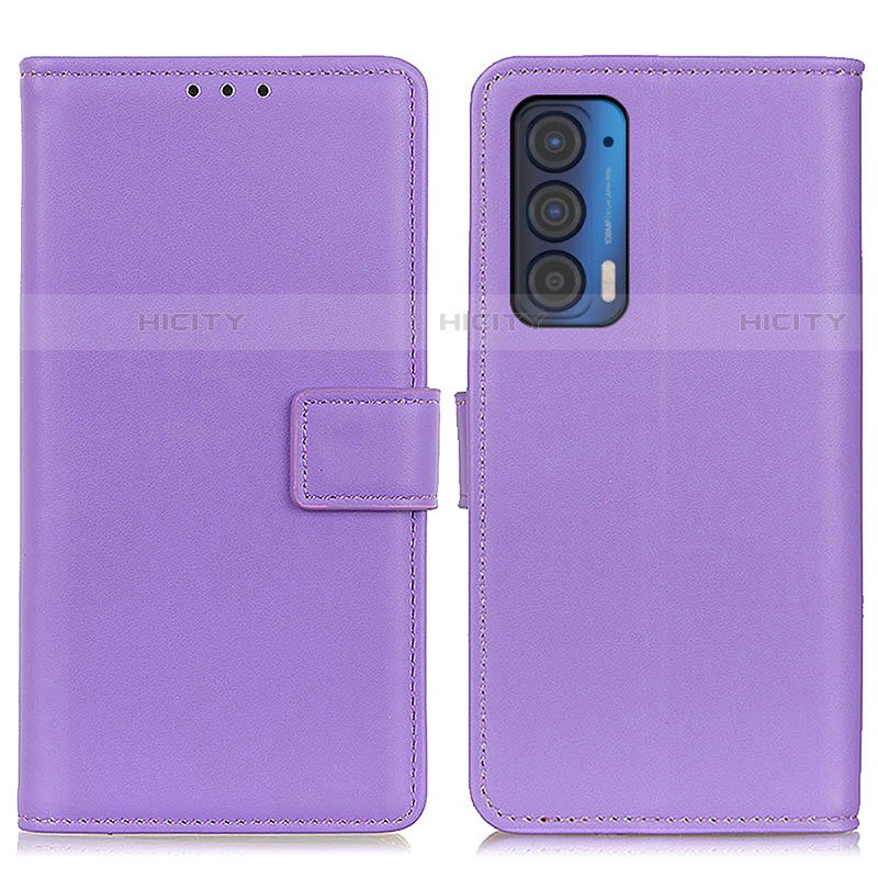 Coque Portefeuille Livre Cuir Etui Clapet A08D pour Motorola Moto Edge (2021) 5G Violet Plus