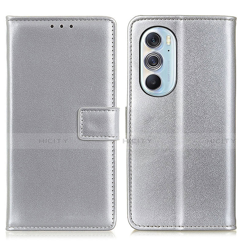 Coque Portefeuille Livre Cuir Etui Clapet A08D pour Motorola Moto Edge 30 Pro 5G Argent Plus