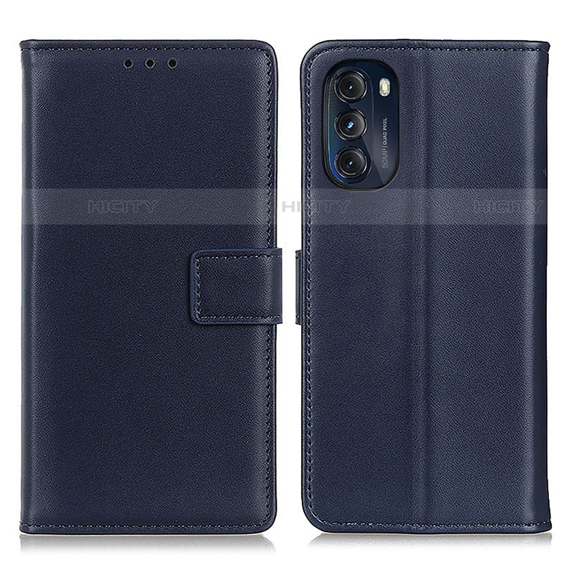 Coque Portefeuille Livre Cuir Etui Clapet A08D pour Motorola Moto G 5G (2022) Bleu Plus