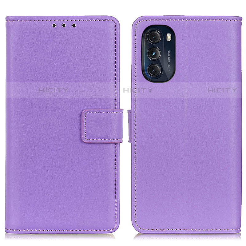 Coque Portefeuille Livre Cuir Etui Clapet A08D pour Motorola Moto G 5G (2022) Violet Plus