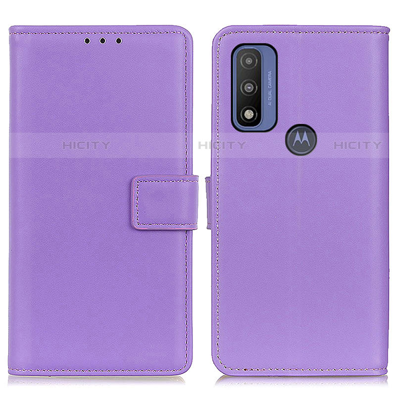 Coque Portefeuille Livre Cuir Etui Clapet A08D pour Motorola Moto G Pure Violet Plus