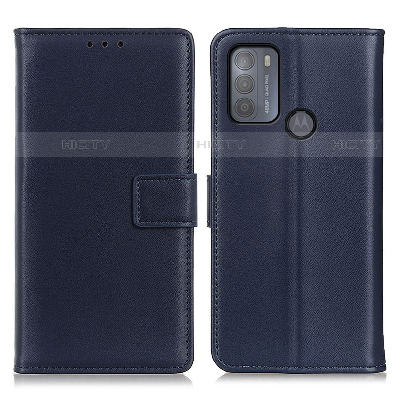 Coque Portefeuille Livre Cuir Etui Clapet A08D pour Motorola Moto G50 Bleu Plus