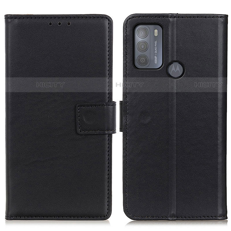 Coque Portefeuille Livre Cuir Etui Clapet A08D pour Motorola Moto G50 Noir Plus