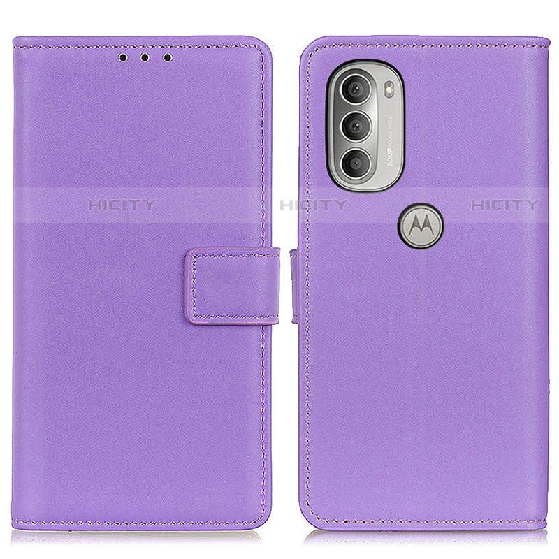 Coque Portefeuille Livre Cuir Etui Clapet A08D pour Motorola Moto G51 5G Violet Plus