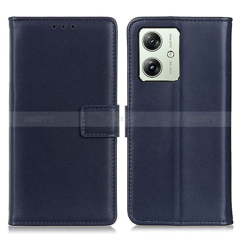 Coque Portefeuille Livre Cuir Etui Clapet A08D pour Motorola Moto G54 5G Bleu Plus