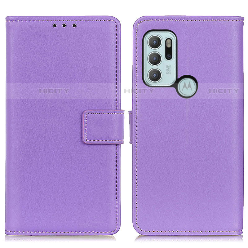 Coque Portefeuille Livre Cuir Etui Clapet A08D pour Motorola Moto G60s Violet Plus