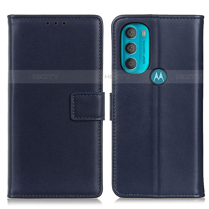 Coque Portefeuille Livre Cuir Etui Clapet A08D pour Motorola Moto G71 5G Bleu Plus