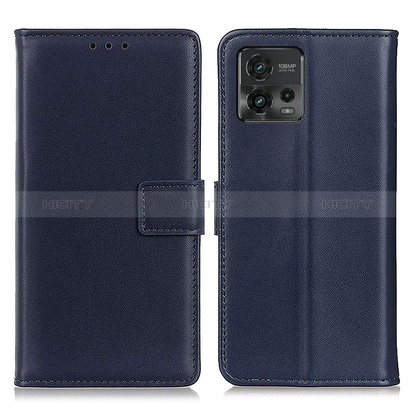 Coque Portefeuille Livre Cuir Etui Clapet A08D pour Motorola Moto G72 Bleu Plus