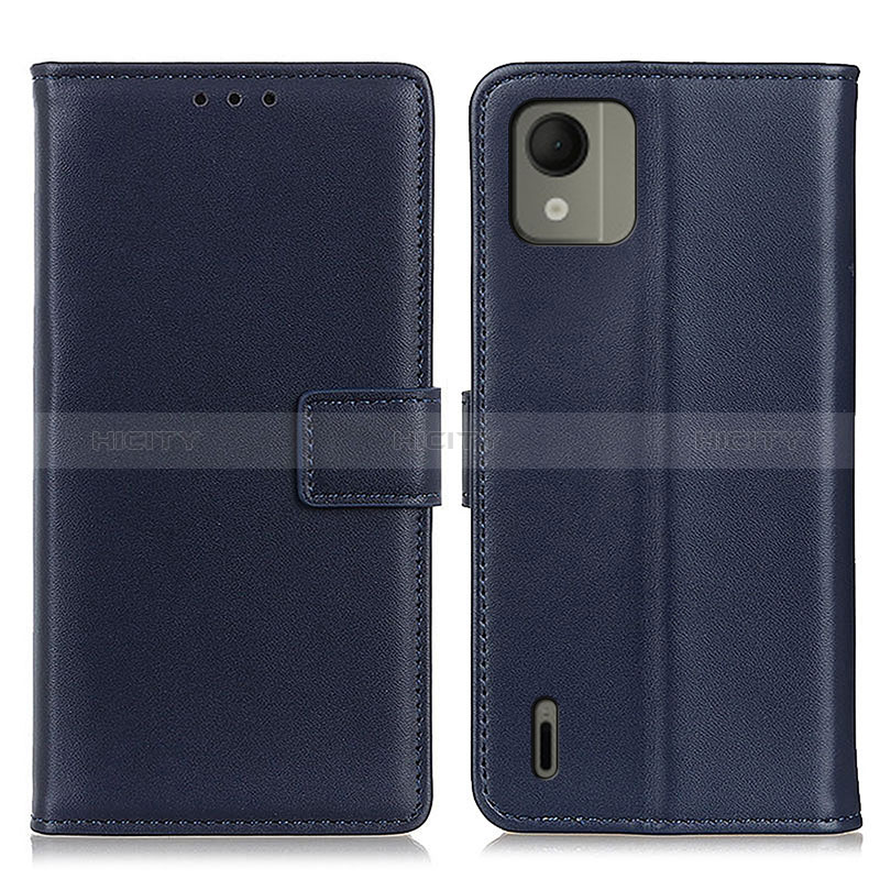 Coque Portefeuille Livre Cuir Etui Clapet A08D pour Nokia C110 Bleu Plus