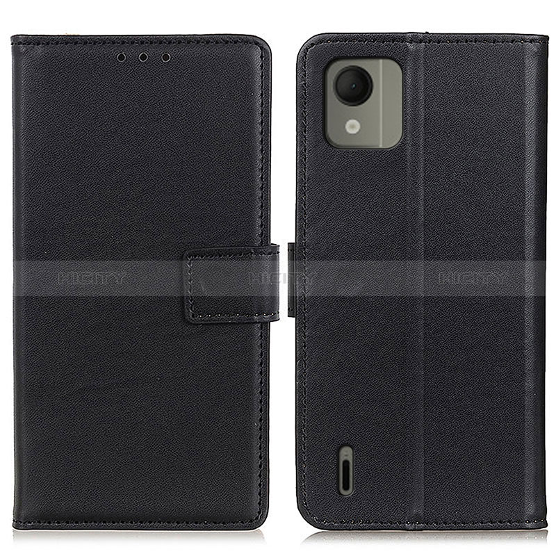 Coque Portefeuille Livre Cuir Etui Clapet A08D pour Nokia C110 Noir Plus