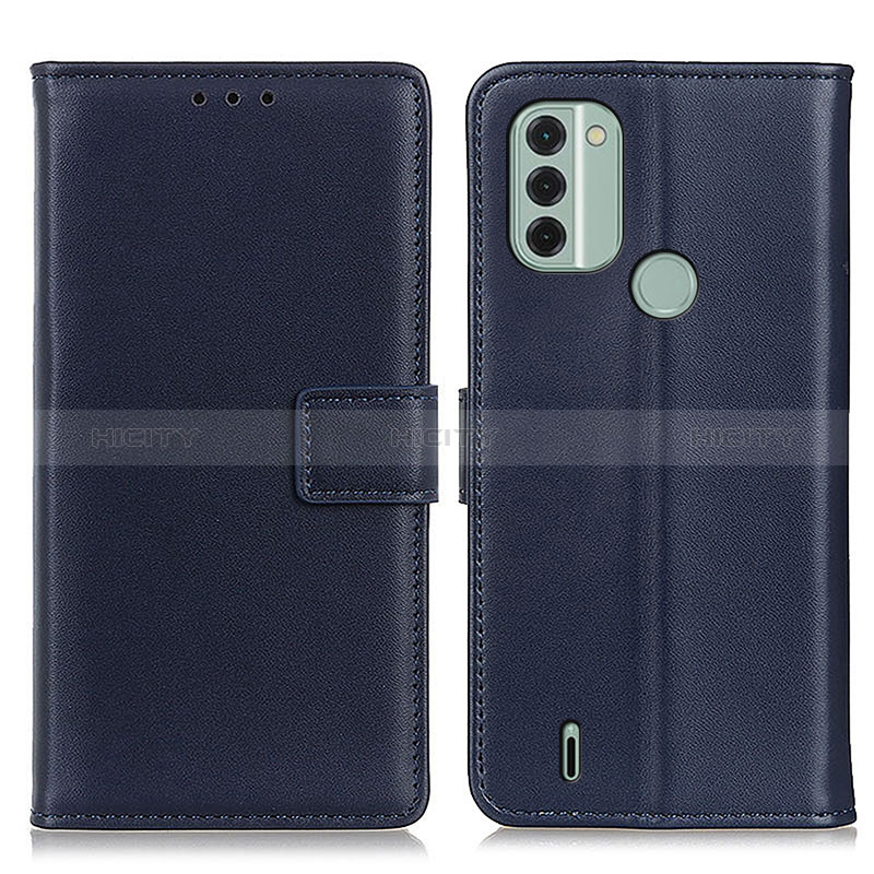 Coque Portefeuille Livre Cuir Etui Clapet A08D pour Nokia C31 Bleu Plus