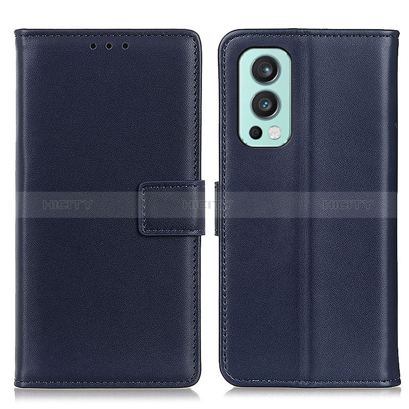 Coque Portefeuille Livre Cuir Etui Clapet A08D pour OnePlus Nord 2 5G Bleu Plus