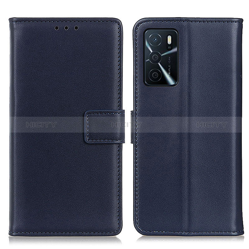 Coque Portefeuille Livre Cuir Etui Clapet A08D pour Oppo A16 Bleu Plus