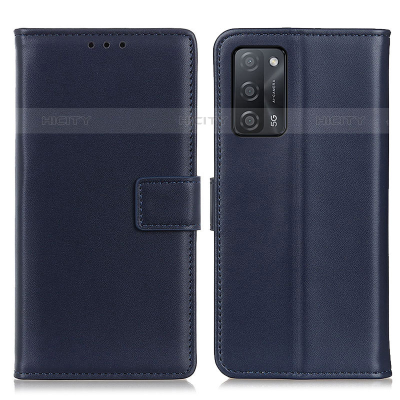 Coque Portefeuille Livre Cuir Etui Clapet A08D pour Oppo A53s 5G Bleu Plus