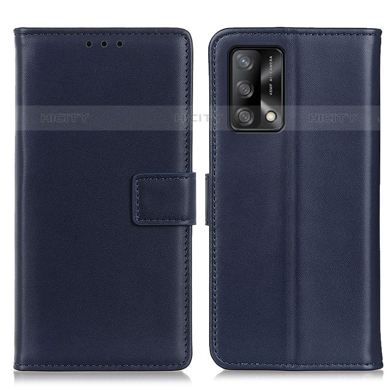 Coque Portefeuille Livre Cuir Etui Clapet A08D pour Oppo A74 4G Bleu Plus