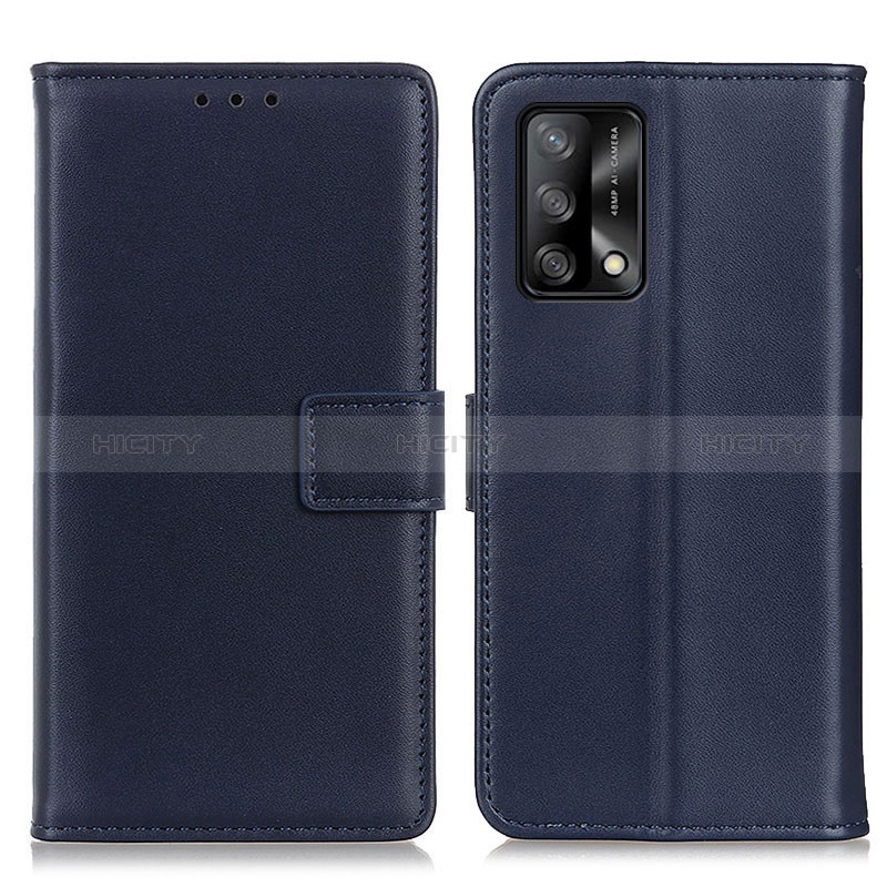 Coque Portefeuille Livre Cuir Etui Clapet A08D pour Oppo A95 4G Bleu Plus