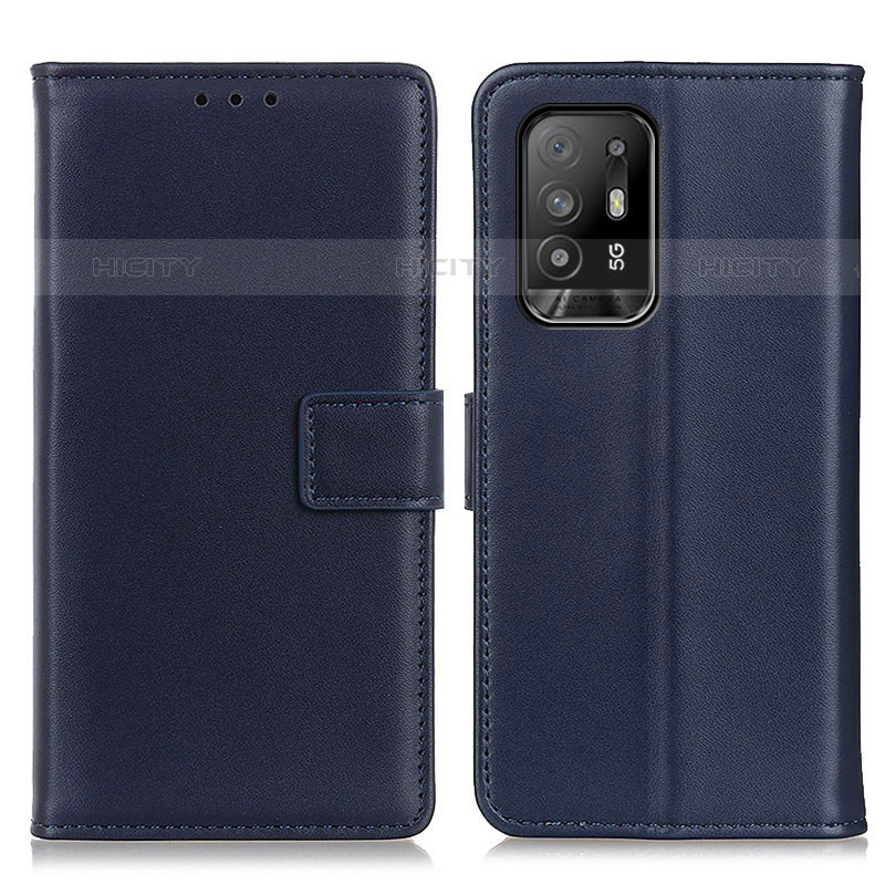 Coque Portefeuille Livre Cuir Etui Clapet A08D pour Oppo Reno5 Z 5G Bleu Plus