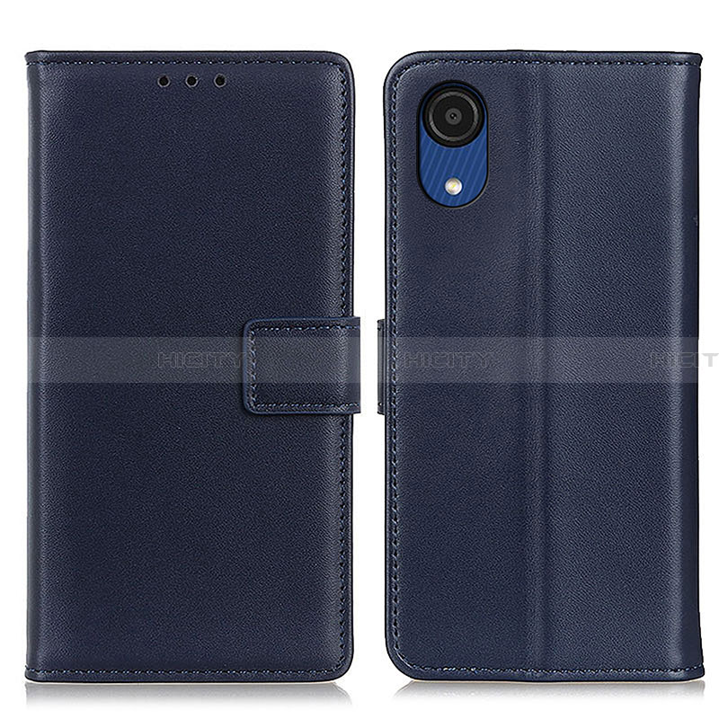 Coque Portefeuille Livre Cuir Etui Clapet A08D pour Samsung Galaxy A03 Core Bleu Plus